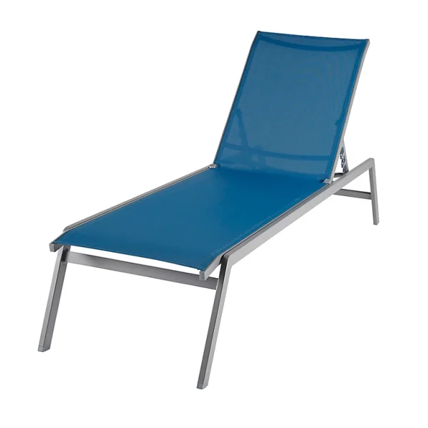 mode Castorama Bain De Soleil En Métal Et Toile GoodHome Batz Bleu 1