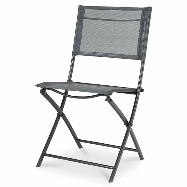 Castorama Chaise De Jardin En Métal Et Toile GoodHome Saba Gris site en ligne 1