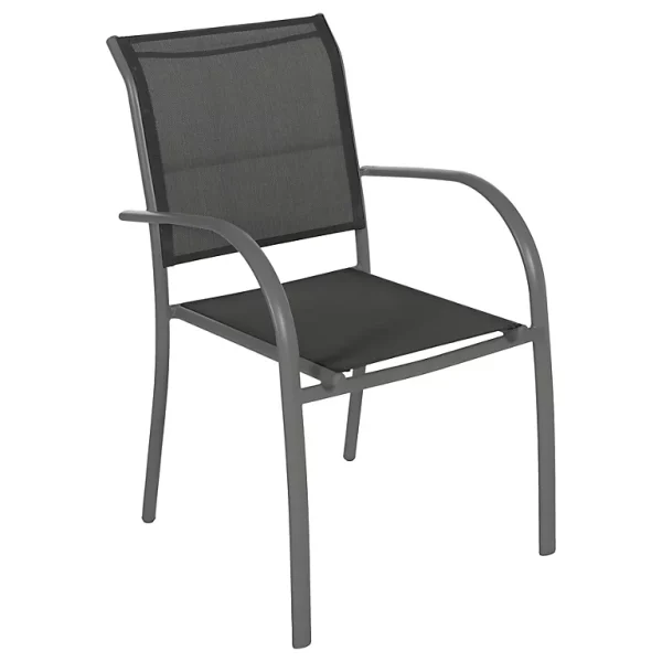 mode Castorama Fauteuil De Jardin Empilable Piazza Gris Anthracite Et Graphite 1