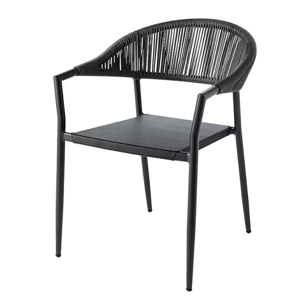 Castorama Fauteuil De Jardin En Métal Et Corde GoodHome Coline Noir bas prix 1