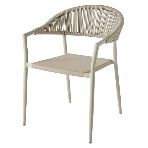 achetez pas cher Castorama Fauteuil De Jardin En Métal Et Corde GoodHome Coline Peyote 1