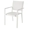 site officiel Castorama Fauteuil De Jardin En Métal Et Toile GoodHome Batz Blanc 7