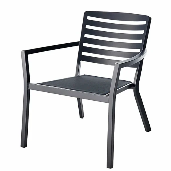Castorama Fauteuil De Jardin En Métal GoodHome Mikyo Ebony Prix très abordable 1