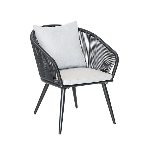 pas cher marque Castorama Fauteuil Résine Pied Aluminium Noir Comores 1