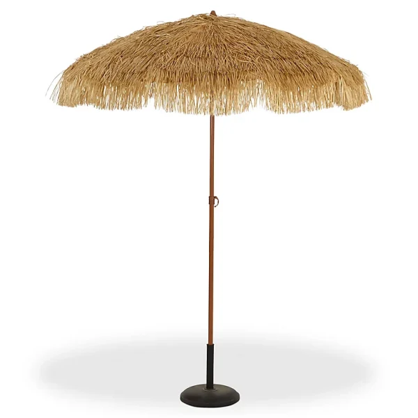 excellents soldes Castorama Parasol Droit Ezpeleta Manila – Rond – Coloris Bois Naturel – L.200 X L.200 Cm 1