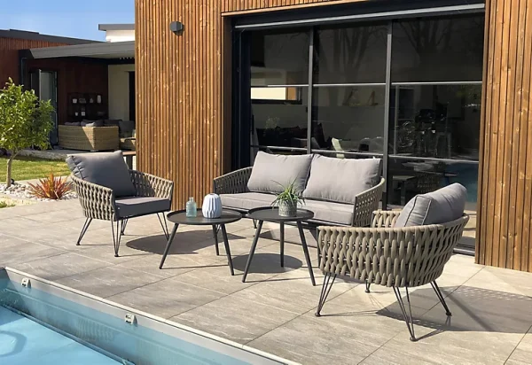 excellent qulity Castorama Salon De Jardin Bas Capri Corde Tissée DCB Garden 4 Personnes 1