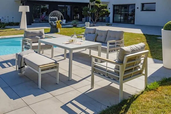 Castorama Salon De Jardin Bas Cayenne Aluminium Blanc DCB Garden 7 Personnes boutique en ligne 1
