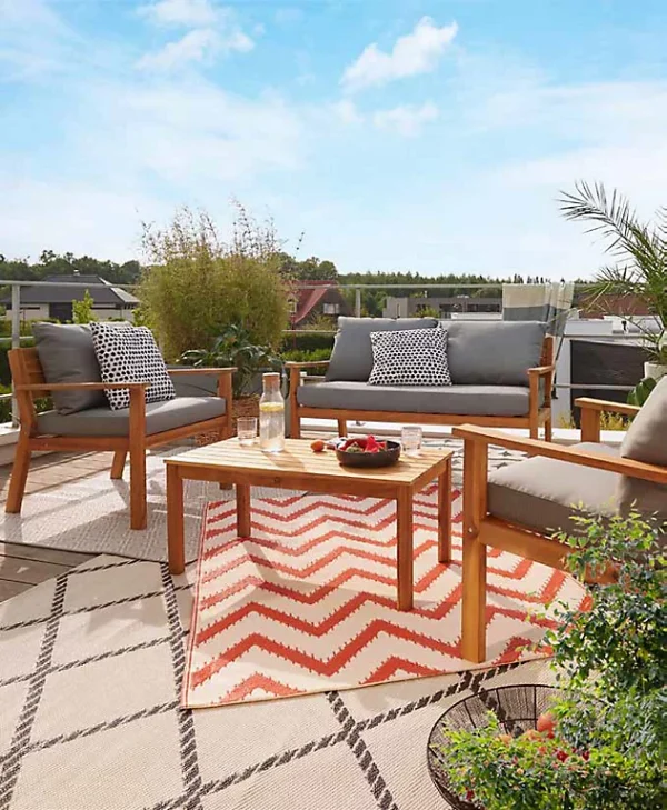 Castorama Salon De Jardin Bas GoodHome Denia Bois 4 Personnes pas cher en ligne 1
