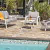 boutique pas cher Castorama Salon De Jardin Bas Ibiza Aluminium Blanc DCB Garden 5 Personnes 5