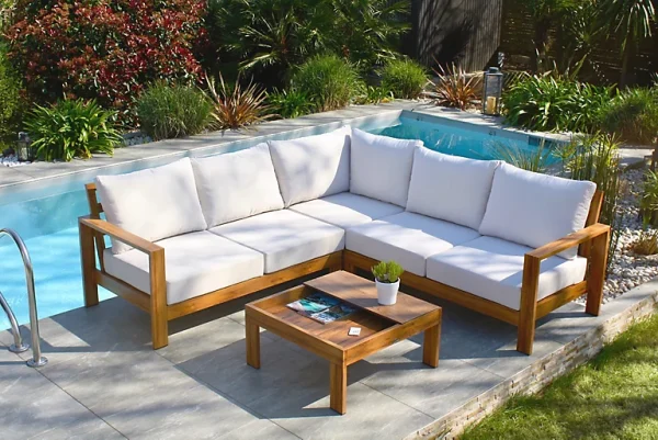 Castorama Salon De Jardin Bas Majorque Aluminium Effet Bois DCB Garden 5 Personnes magasin 1