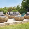 soldes ligne Castorama Salon De Jardin Bas Moorea Résine Tressée Marron DCB Garden 5 Personnes 5