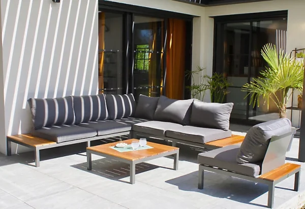 Castorama Salon De Jardin Bas Nagano Aluminium Et Teck DCB Garden 5 Personnes mode pas chere 1