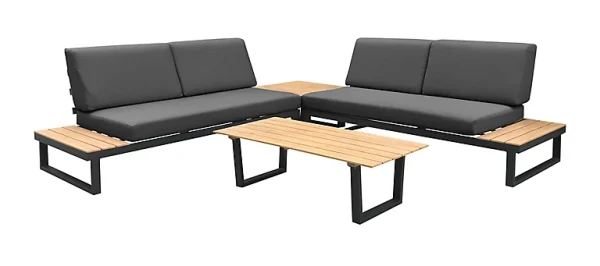 Nouvelle Collection Castorama Salon De Jardin Bas Proloisirs Staten Aluminium Décor Bois 1