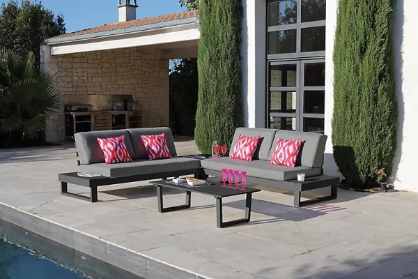 prix le plus bas Castorama Salon De Jardin Bas Proloisirs Staten Aluminium Grey 1
