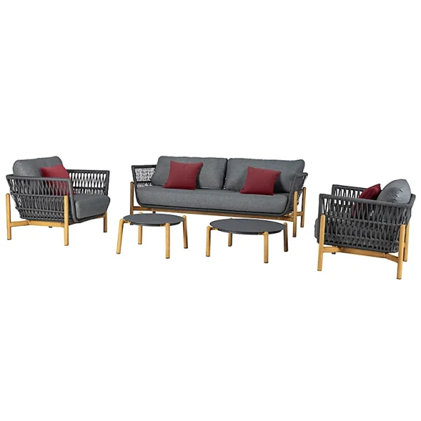 vente luxe pas cher Castorama Salon De Jardin Hespéride Rubby – 5 Personnes 1