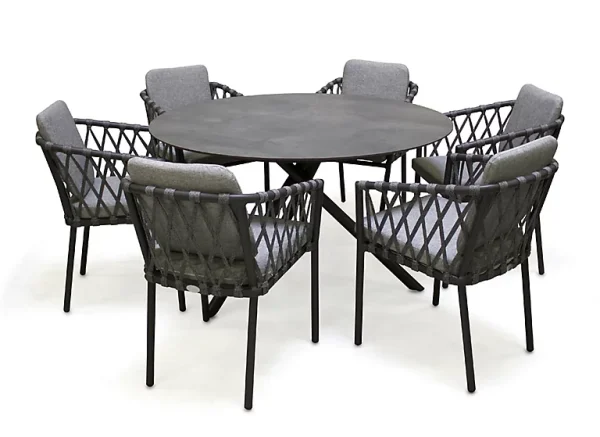 Castorama Salon De Jardin Pilat – Table + 6 Fauteuils beauté 1