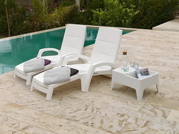 Castorama Table Basse De Jardin Polypropylène Océan Blanc 58 X 48 Cm belle 1