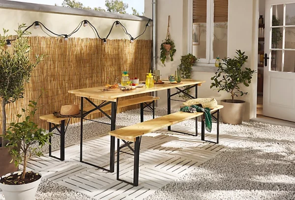 Castorama Table De Jardin Bistro Pliante 60 X 180 Cm+ 2 Bancs Pliants 25 X 180 Cm boutique 1