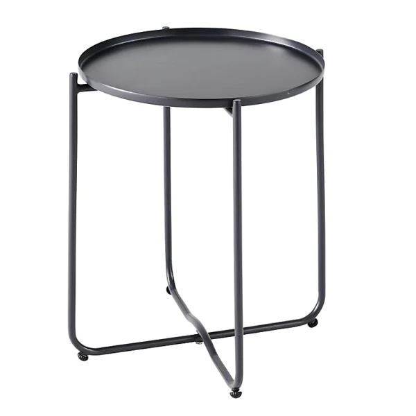 Castorama Table De Jardin En Métal GoodHome Nova Ebony ø46 Cm magasin pour 1