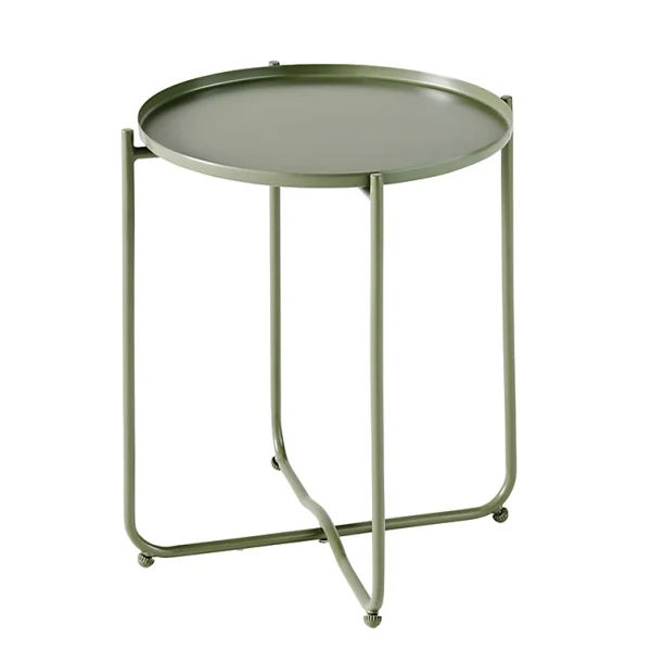 en ligne officielle Castorama Table De Jardin En Métal GoodHome Nova Kaki ø46 Cm 1