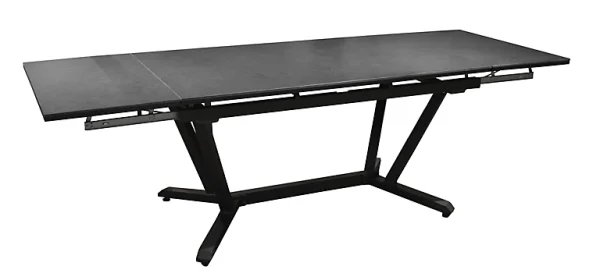 Nouvelle Collection Castorama Table De Jardin Extensible En Aluminium Et Céramique Proloisirs Vita 180/280 X 100 Cm Graphite Et Gris 1
