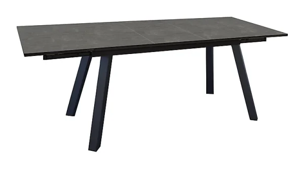 vente pas cher Castorama Table De Jardin Extensible En Aluminium Et HPL Proloisirs Agra 180/280 X 100 Cm Gris Et Lucerne 1