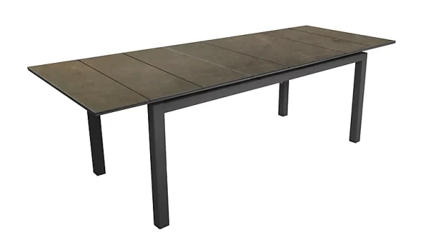 nouveau produit Castorama Table De Jardin Extensible En Aluminium Et HPL Tahaa 90 X 180/240 Cm Graphite Cave 1